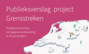 Voorkant van het publieksverslag project Grensstreken met een zorgkaart van Nederland